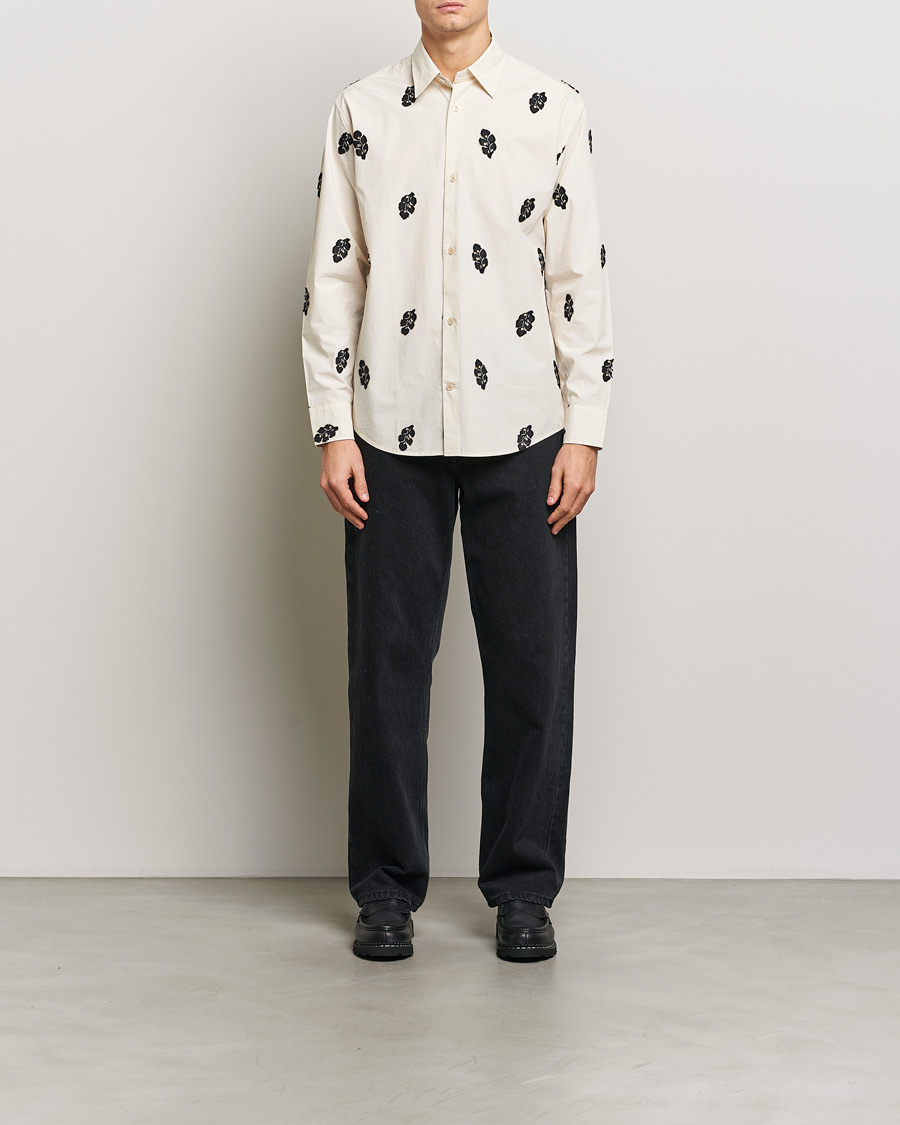 Homme | Chemises | NN07 | Freddy Printed Cotton Shirt Ivory
