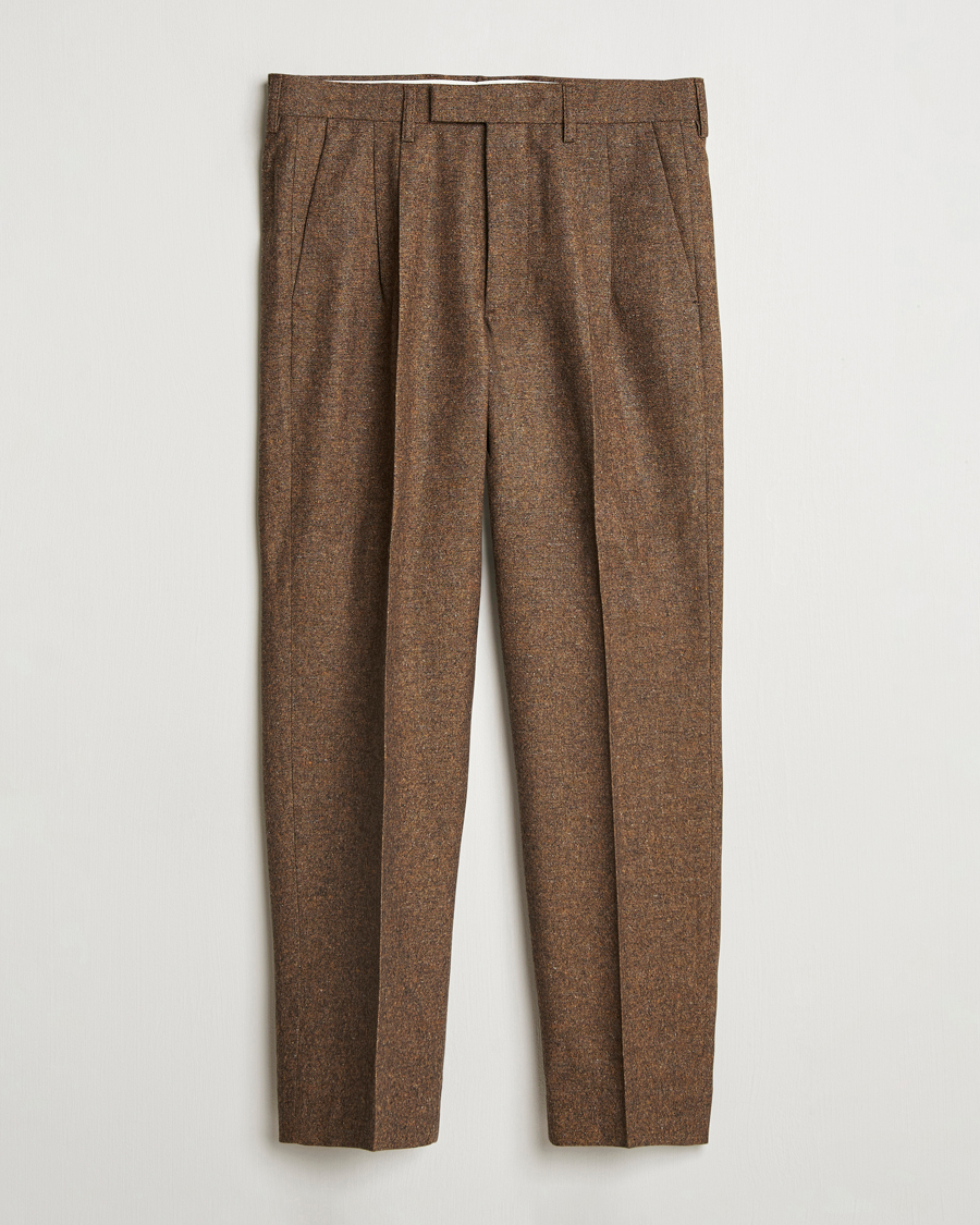 Homme | Pantalons | NN07 | Fritz Wool Pleated Trousers Orange Brown