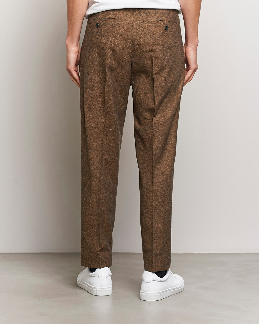 Homme | Pantalons | NN07 | Fritz Wool Pleated Trousers Orange Brown