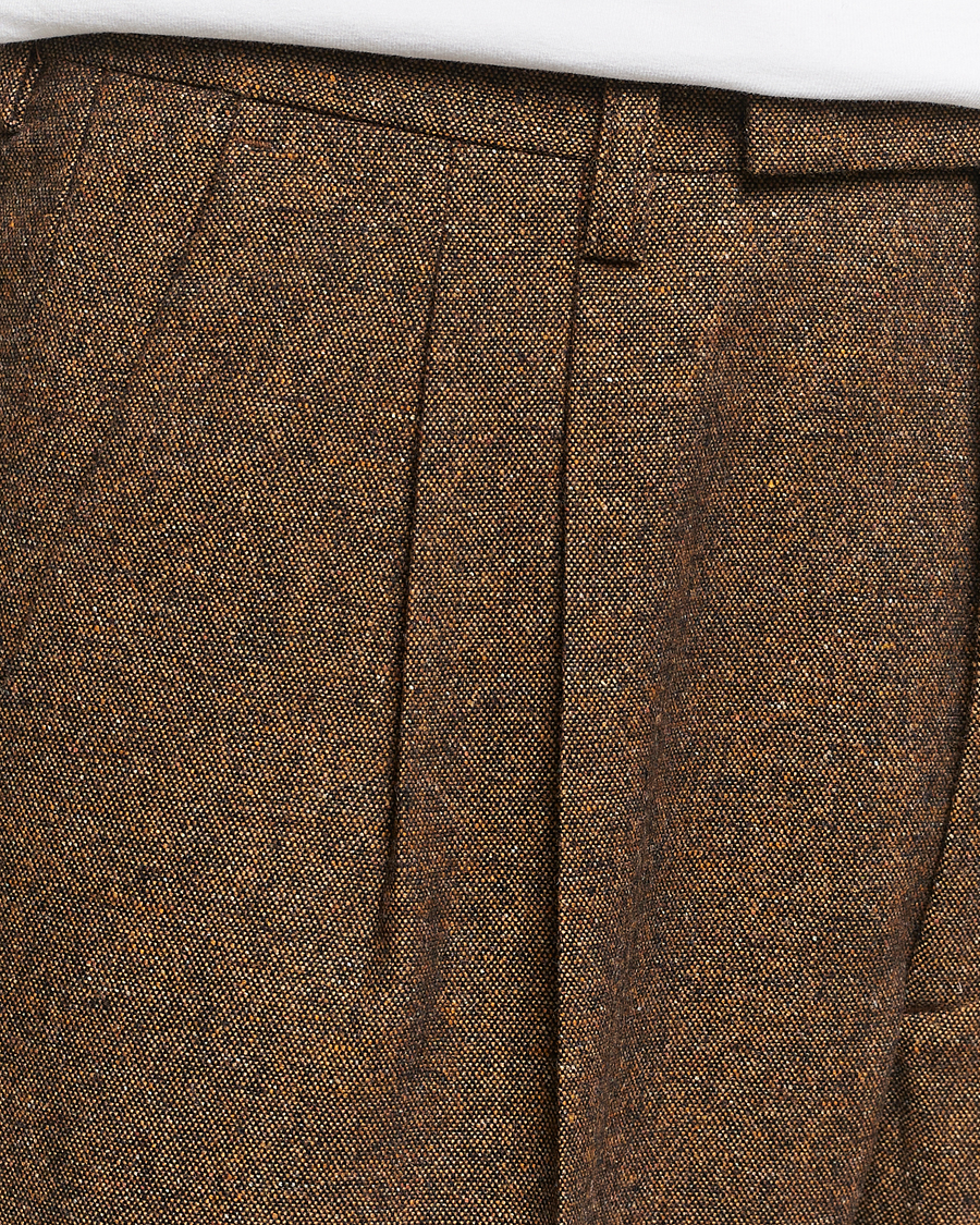 Homme | Pantalons | NN07 | Fritz Wool Pleated Trousers Orange Brown