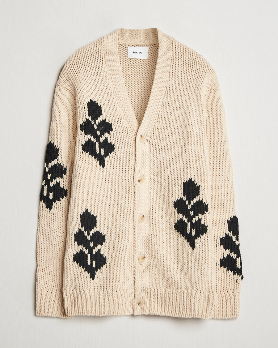 Homme | Pulls Et Tricots | NN07 | Mika Knitted Leaf Cardigan Ecru