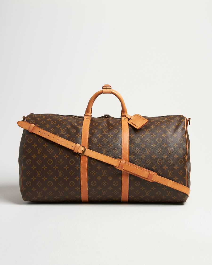 Homme | Louis Vuitton Pre-Owned Keepall Bandoulière 60 Monogram Silver | Louis Vuitton Pre-Owned | Keepall Bandoulière 60 Monogram Silver