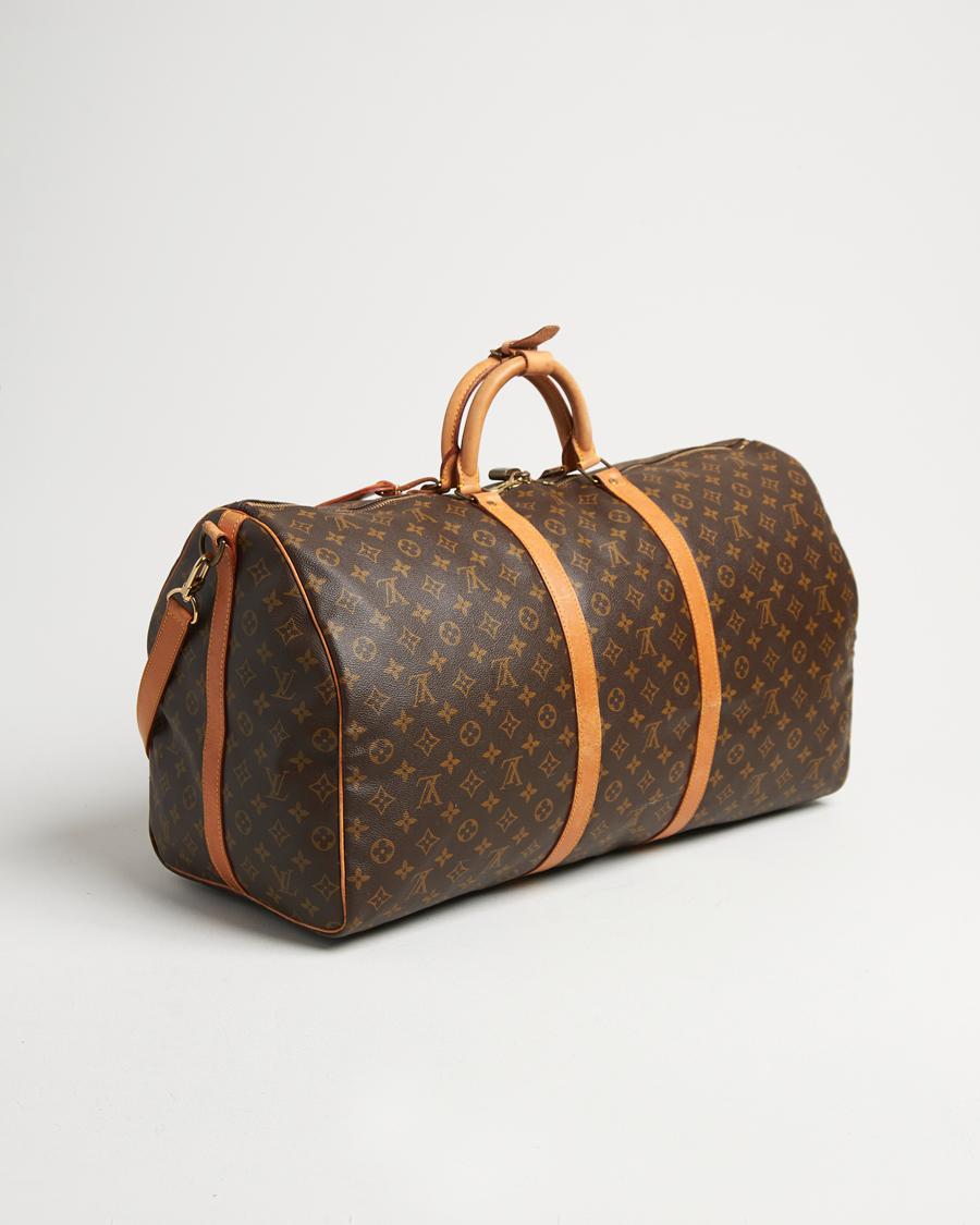 Homme | Louis Vuitton Pre-Owned Keepall Bandoulière 60 Monogram Silver | Louis Vuitton Pre-Owned | Keepall Bandoulière 60 Monogram Silver