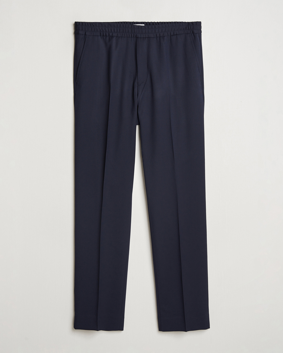 Homme | Pantalons | Filippa K | Theo Relaxed Wool Trousers Navy