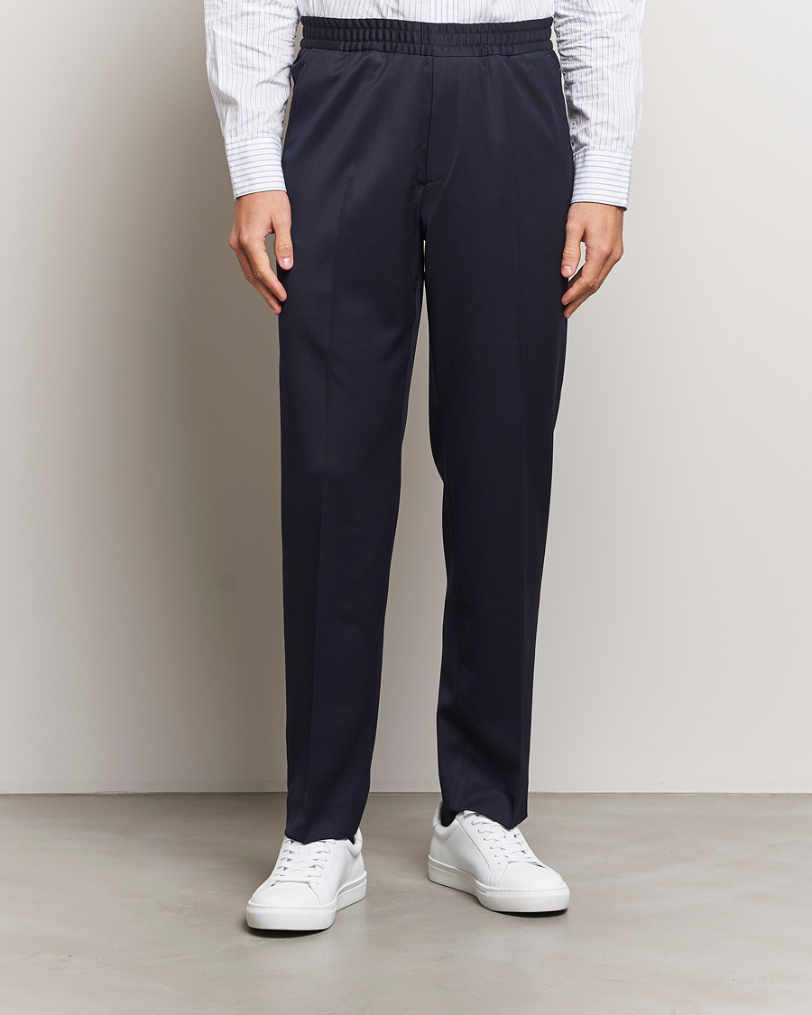 Homme | Pantalons | Filippa K | Theo Relaxed Wool Trousers Navy