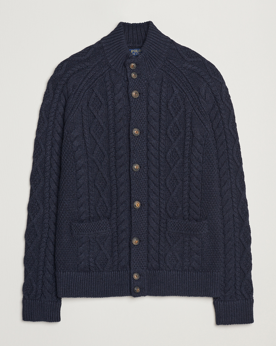 Homme | Pulls Et Tricots | Polo Ralph Lauren | Cotton Knitted Cardigan Navy Melange