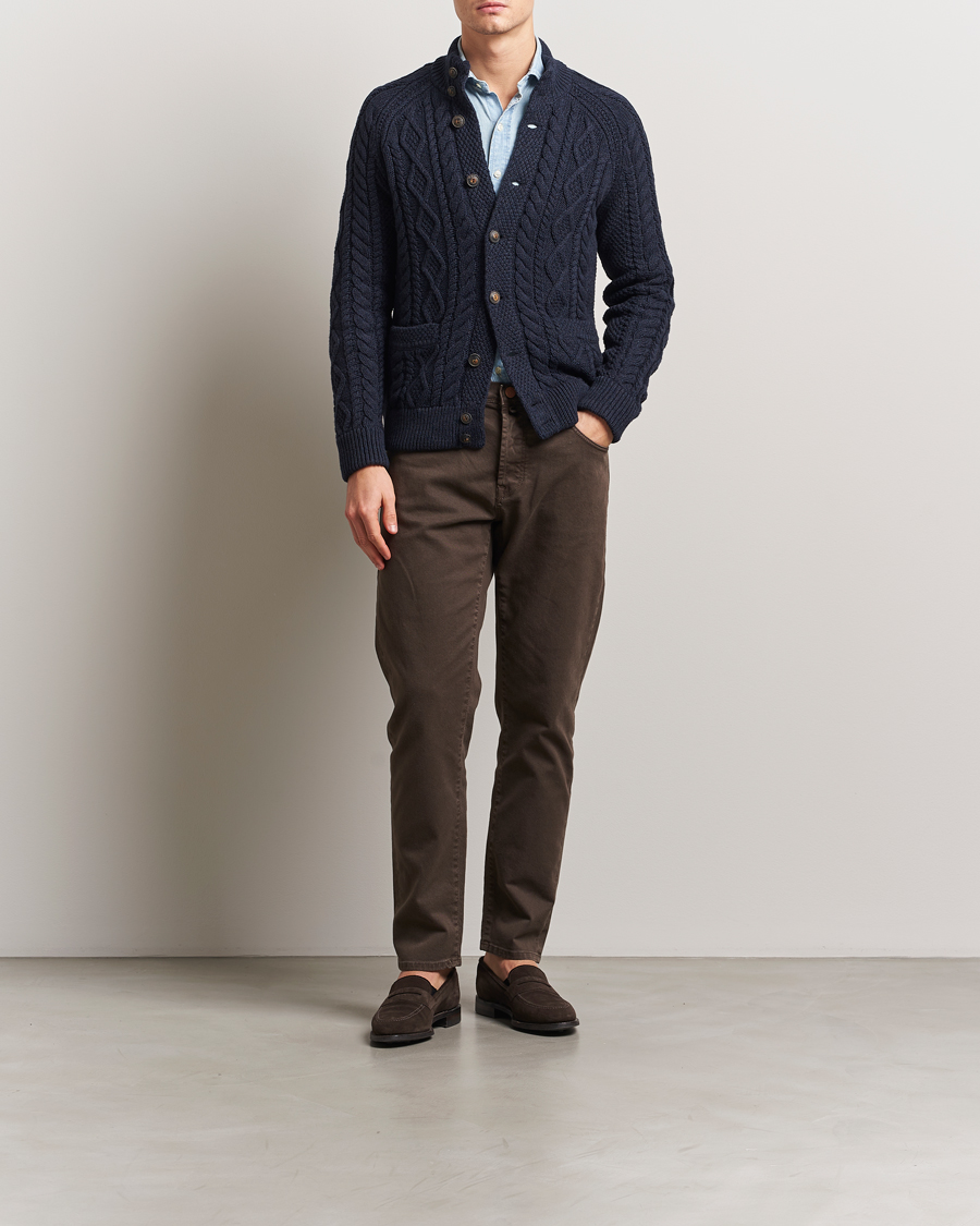 Homme | Pulls Et Tricots | Polo Ralph Lauren | Cotton Knitted Cardigan Navy Melange