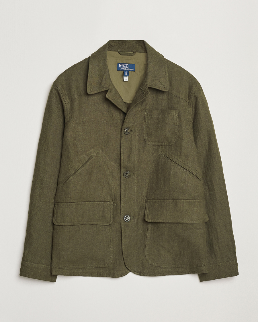 Homme | Manteaux Et Vestes | Polo Ralph Lauren | Linen Herringbone Field Jacket Ranger Green