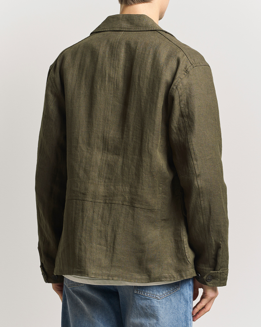 Homme | Manteaux Et Vestes | Polo Ralph Lauren | Linen Herringbone Field Jacket Ranger Green