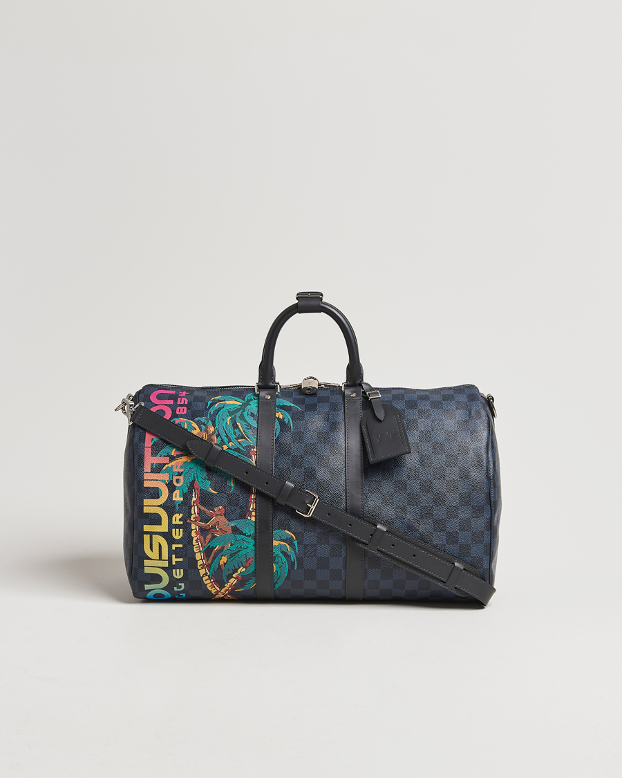 Homme | Louis Vuitton Pre-Owned Keepall Bandoulière 45 Damier Cobalt Jungle | Louis Vuitton Pre-Owned | Keepall Bandoulière 45 Damier Cobalt Jungle