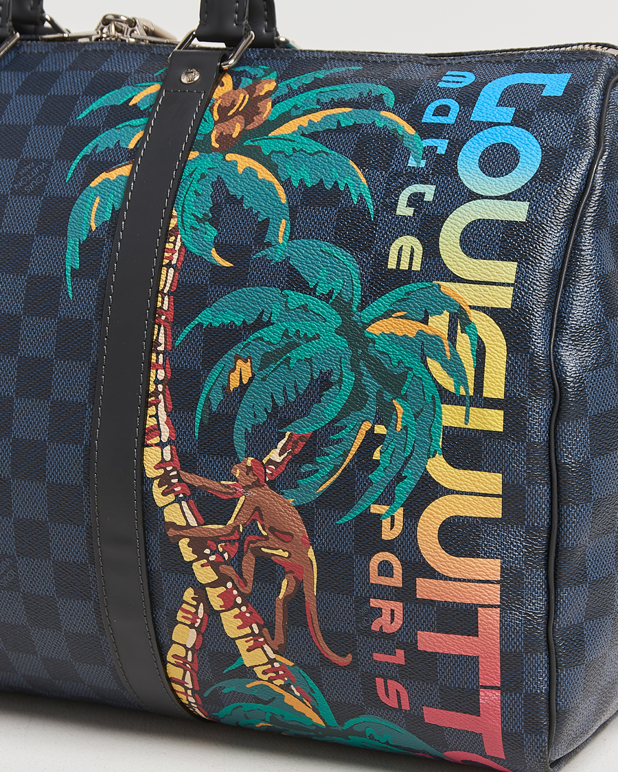 Homme | Louis Vuitton Pre-Owned Keepall Bandoulière 45 Damier Cobalt Jungle | Louis Vuitton Pre-Owned | Keepall Bandoulière 45 Damier Cobalt Jungle