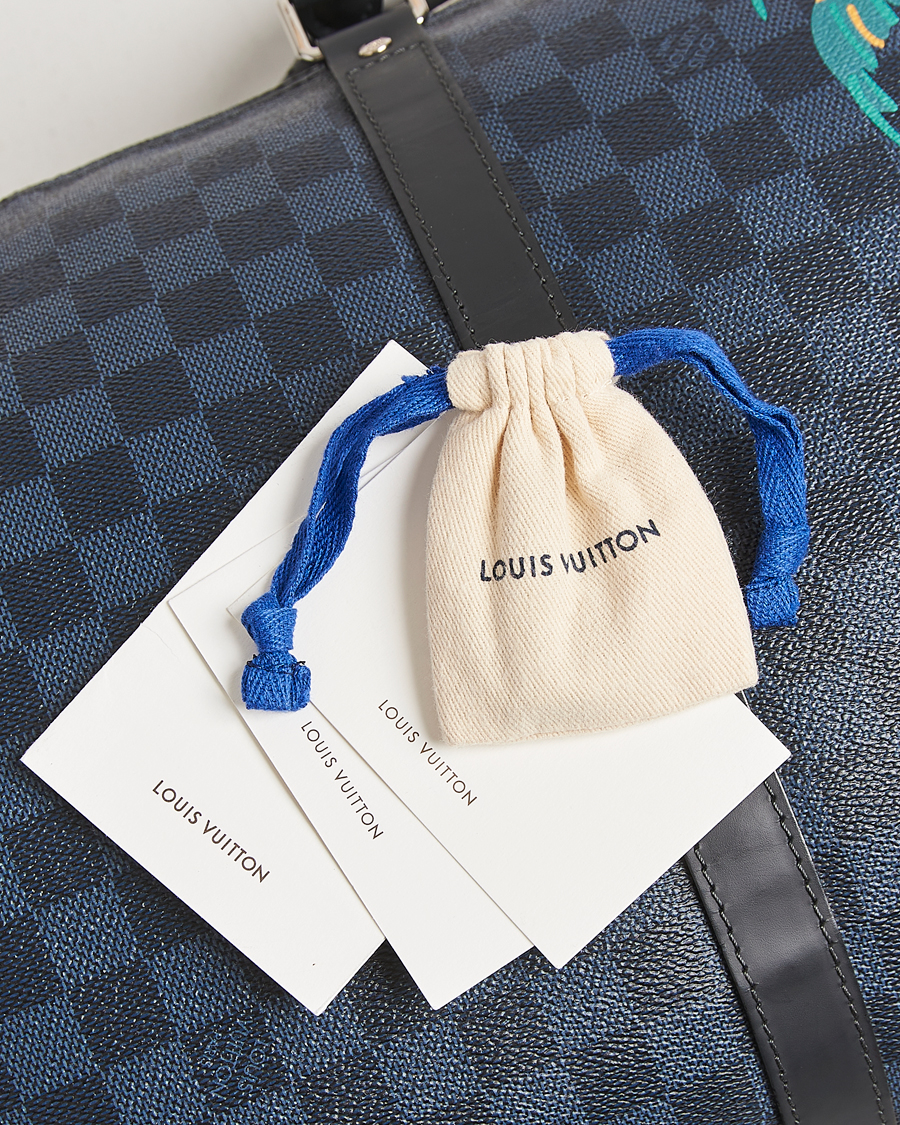 Homme | Louis Vuitton Pre-Owned Keepall Bandoulière 45 Damier Cobalt Jungle | Louis Vuitton Pre-Owned | Keepall Bandoulière 45 Damier Cobalt Jungle