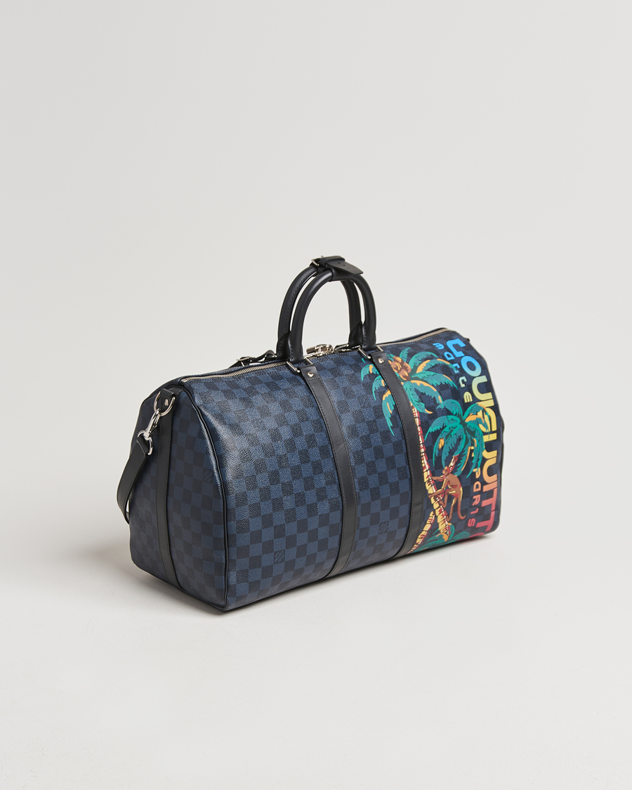 Homme | Louis Vuitton Pre-Owned Keepall Bandoulière 45 Damier Cobalt Jungle | Louis Vuitton Pre-Owned | Keepall Bandoulière 45 Damier Cobalt Jungle