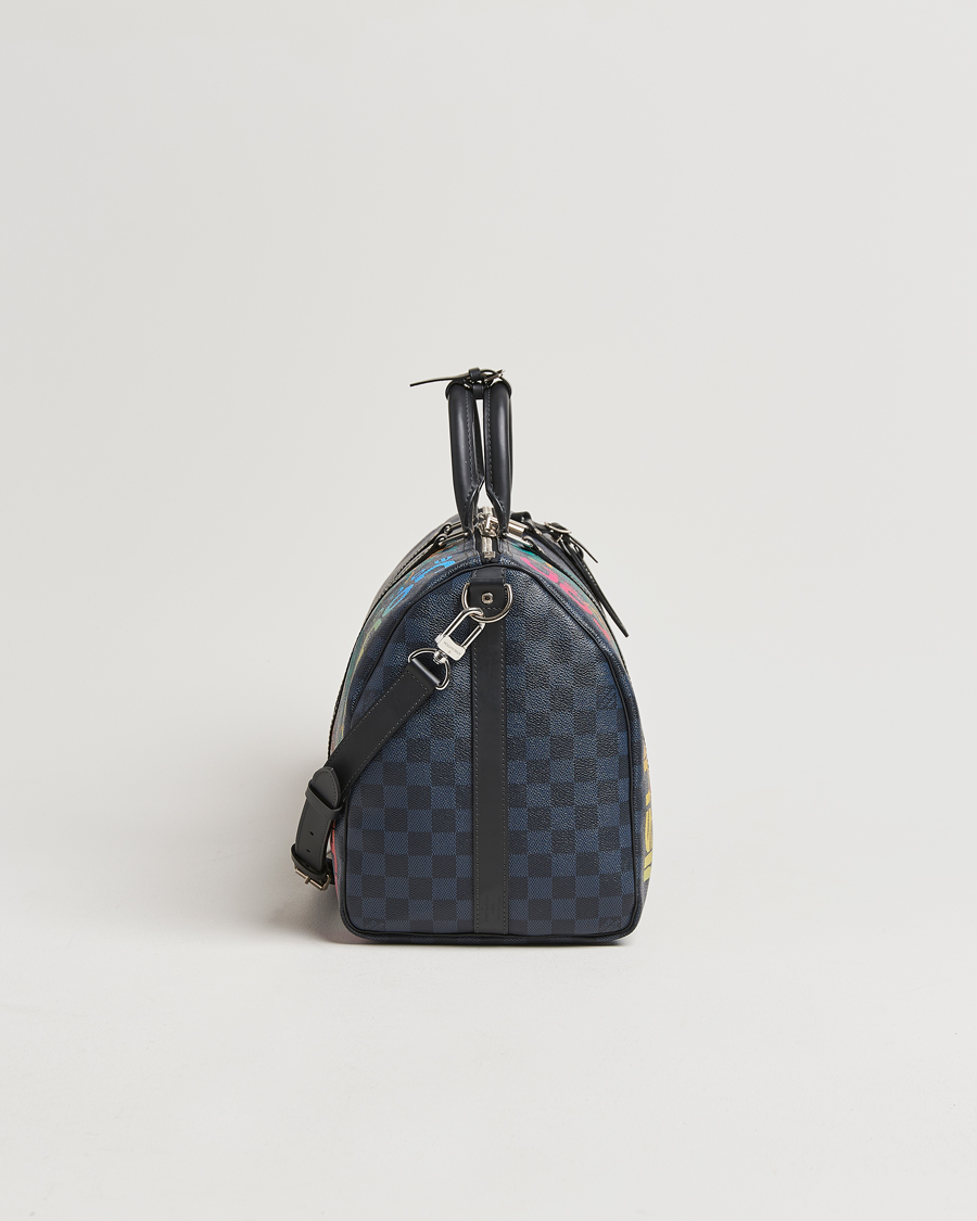 Homme | Louis Vuitton Pre-Owned Keepall Bandoulière 45 Damier Cobalt Jungle | Louis Vuitton Pre-Owned | Keepall Bandoulière 45 Damier Cobalt Jungle