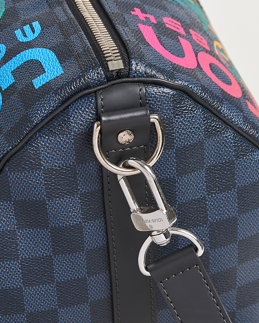 Homme | Louis Vuitton Pre-Owned Keepall Bandoulière 45 Damier Cobalt Jungle | Louis Vuitton Pre-Owned | Keepall Bandoulière 45 Damier Cobalt Jungle