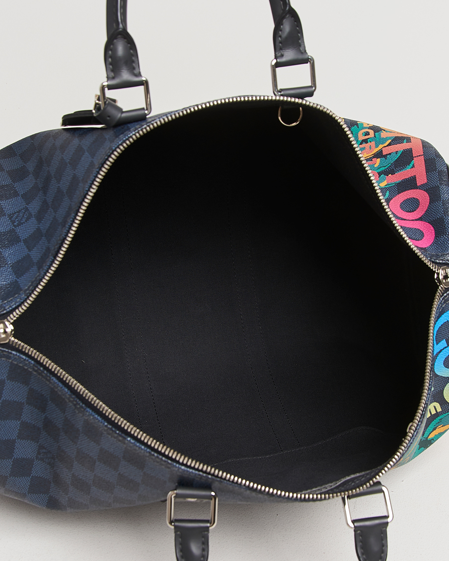 Homme | Louis Vuitton Pre-Owned Keepall Bandoulière 45 Damier Cobalt Jungle | Louis Vuitton Pre-Owned | Keepall Bandoulière 45 Damier Cobalt Jungle