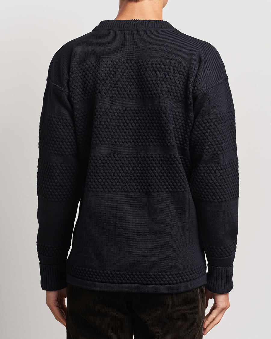 Homme | Pulls Et Tricots | S.N.S. Herning | Fisherman Wool Crew Neck Sweater Navy Blue