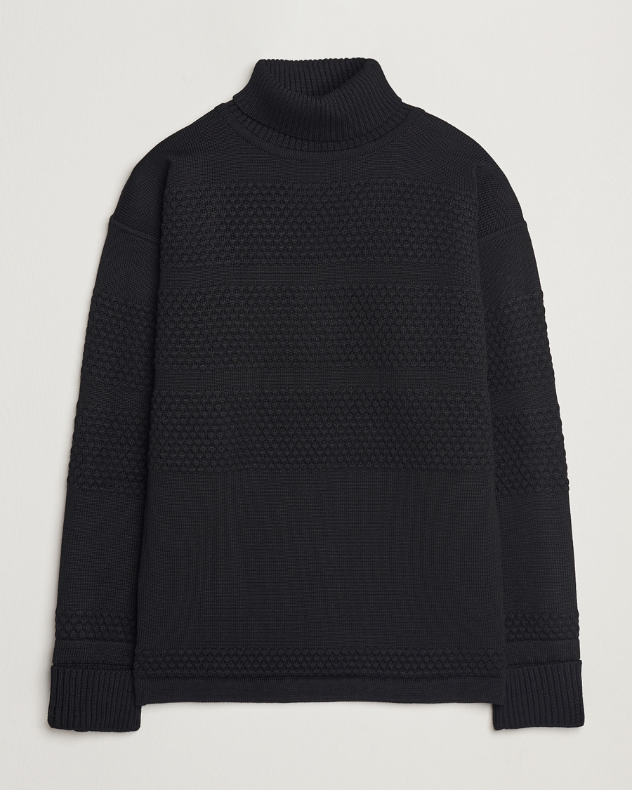 Homme | Pulls Et Tricots | S.N.S. Herning | Fisherman Wool Rollneck Sweater Black