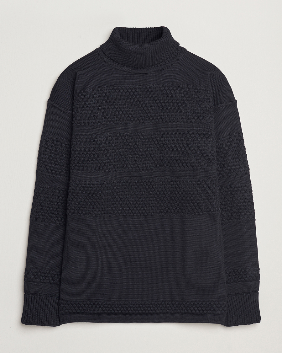 Homme | Pulls Et Tricots | S.N.S. Herning | Fisherman Wool Rollneck Sweater Navy Blue