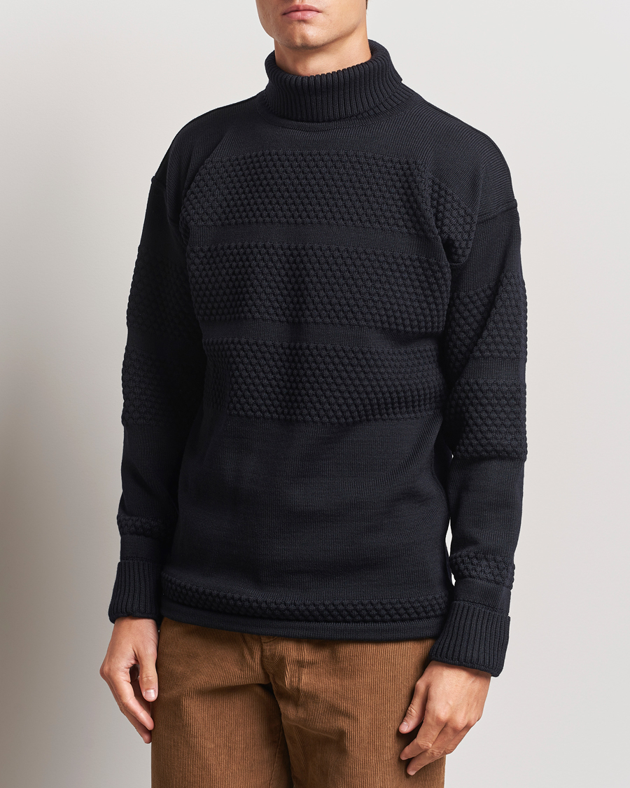 Homme | Pulls Et Tricots | S.N.S. Herning | Fisherman Wool Rollneck Sweater Navy Blue