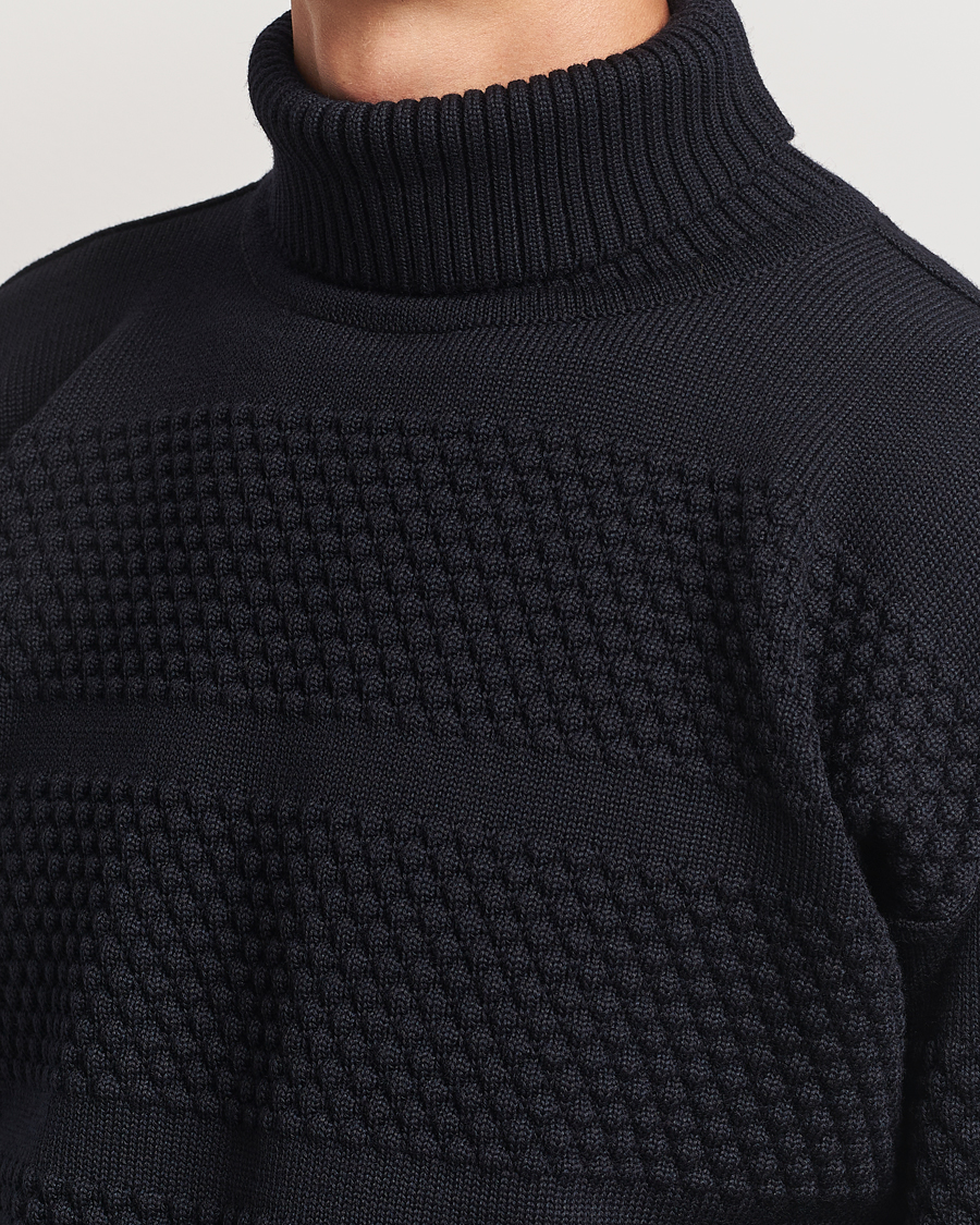 Homme | Pulls Et Tricots | S.N.S. Herning | Fisherman Wool Rollneck Sweater Navy Blue