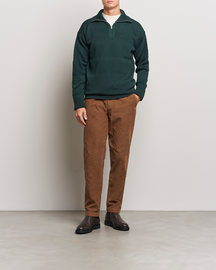 Homme | Pulls Et Tricots | S.N.S. Herning | Fisherman Wool Half Zip Sweater Thunder Green
