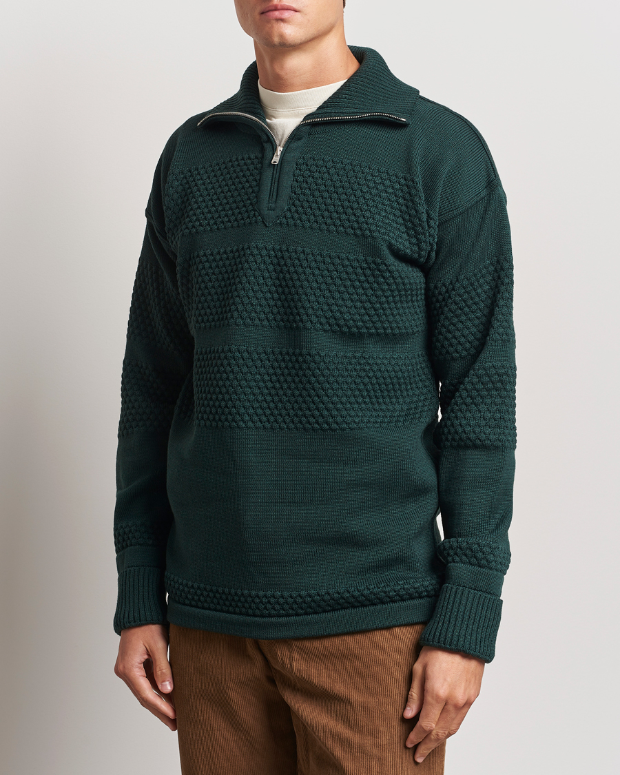 Homme | Pulls Et Tricots | S.N.S. Herning | Fisherman Wool Half Zip Sweater Thunder Green
