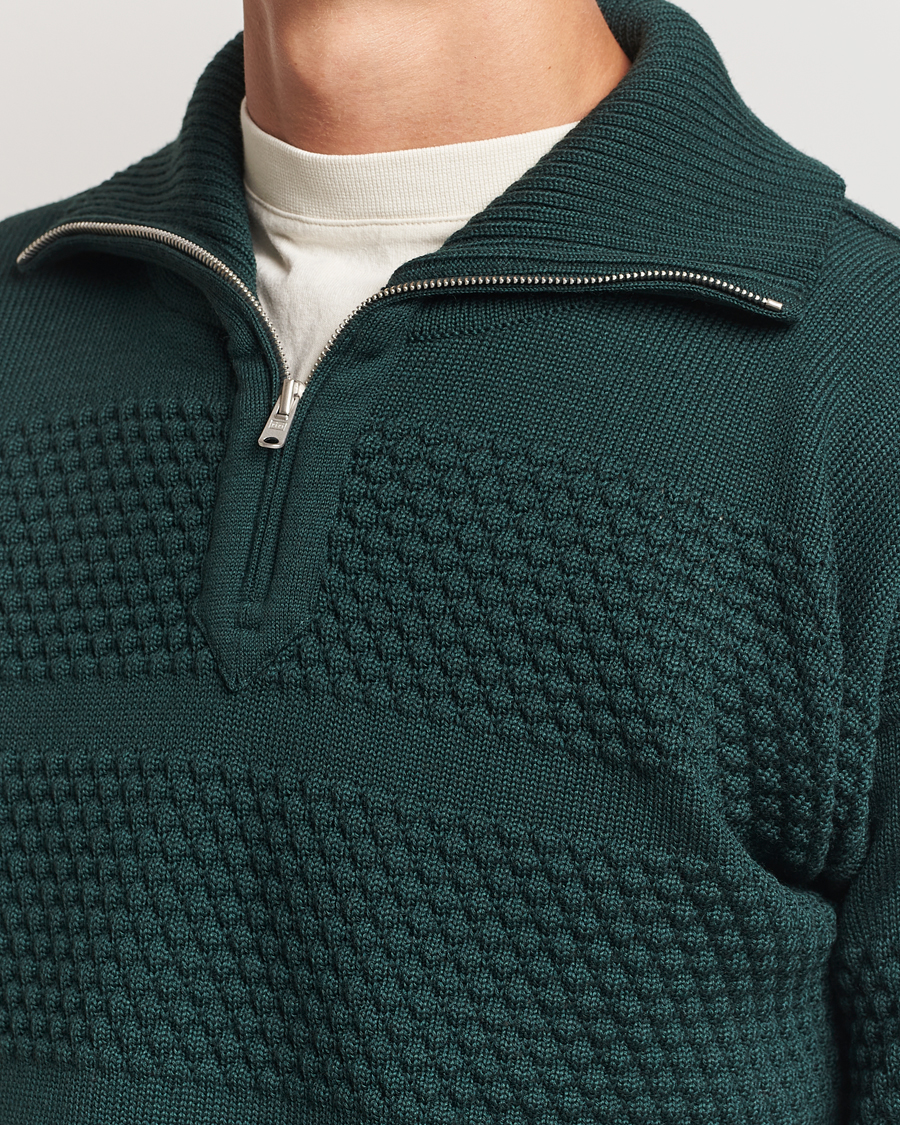 Homme | Pulls Et Tricots | S.N.S. Herning | Fisherman Wool Half Zip Sweater Thunder Green