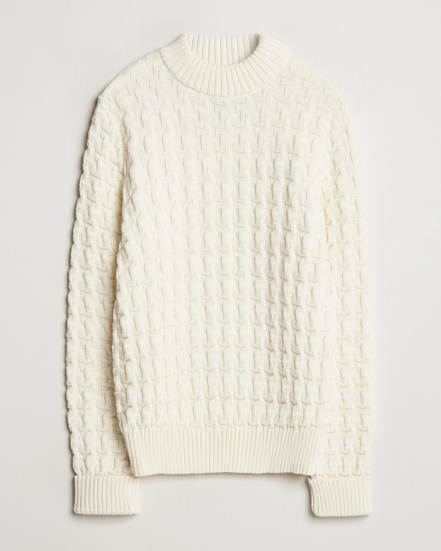 Homme | Pulls Et Tricots | S.N.S. Herning | Stark Wool Cable Knit Sweater Natural White