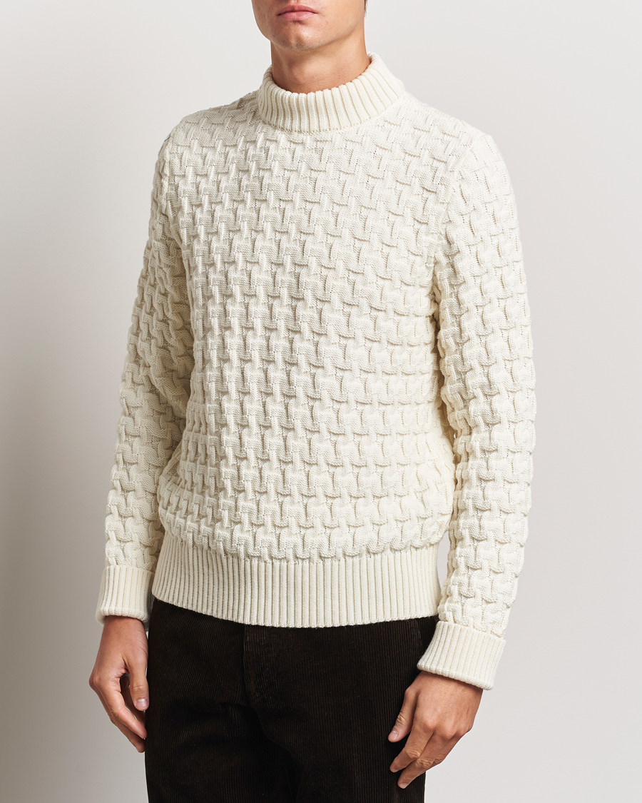Homme | Pulls Et Tricots | S.N.S. Herning | Stark Wool Cable Knit Sweater Natural White