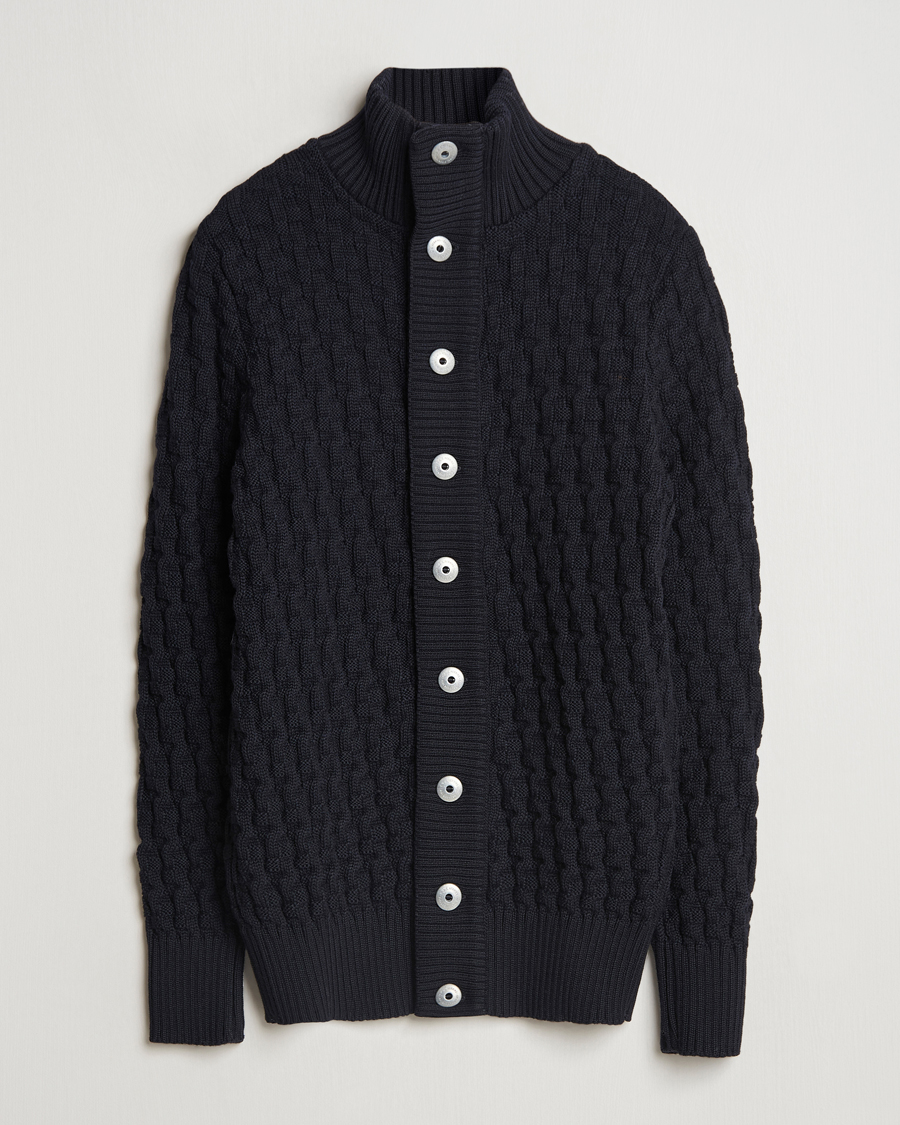 Homme | Pulls Et Tricots | S.N.S. Herning | Stark Wool Cable Cardigan Navy