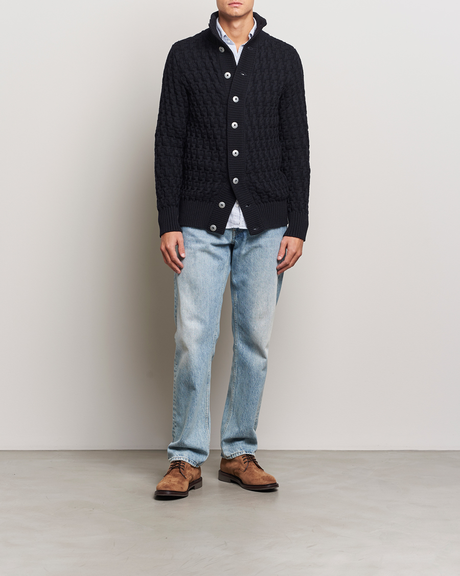 Homme | Pulls Et Tricots | S.N.S. Herning | Stark Wool Cable Cardigan Navy