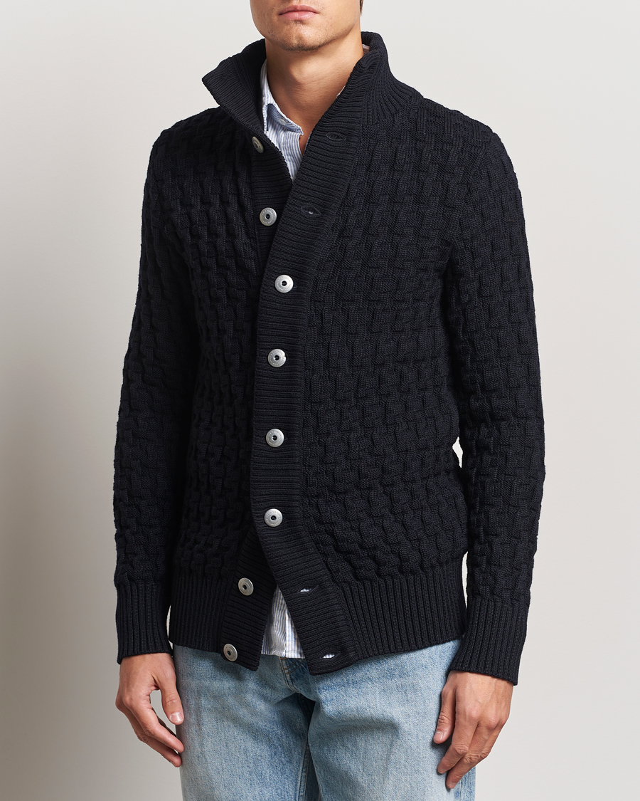 Homme | Pulls Et Tricots | S.N.S. Herning | Stark Wool Cable Cardigan Navy