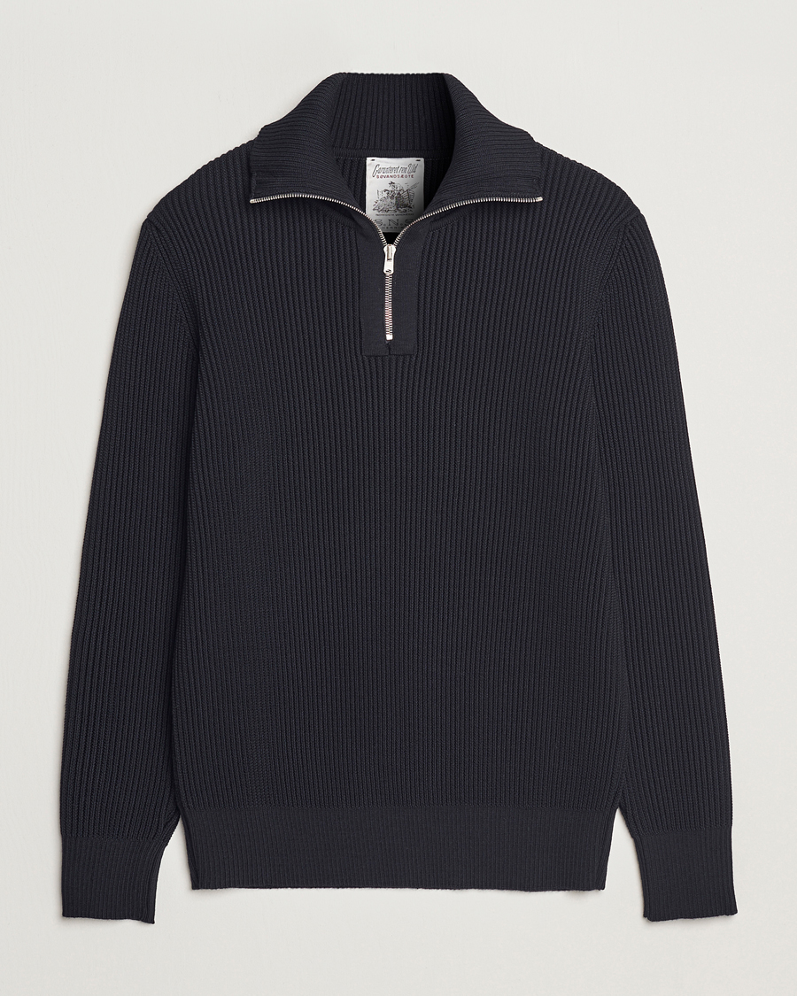 Homme | Pulls Et Tricots | S.N.S. Herning | Fender Wool Half Zip Navy Blue