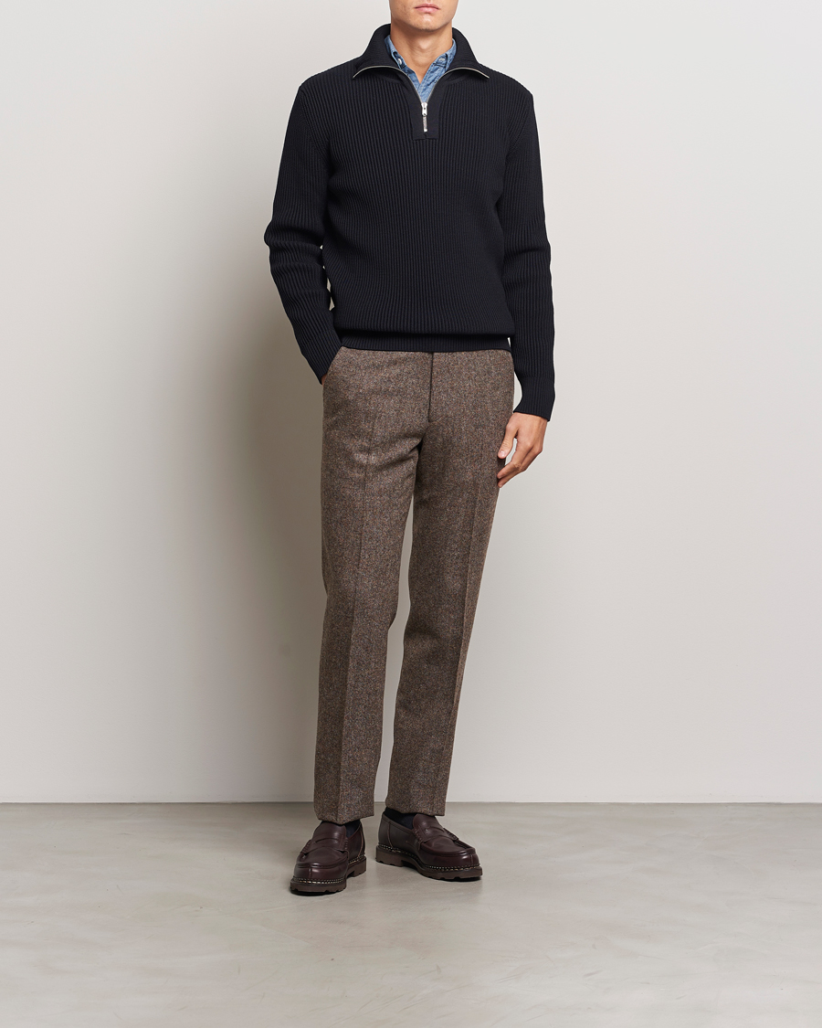 Homme | Pulls Et Tricots | S.N.S. Herning | Fender Wool Half Zip Navy Blue