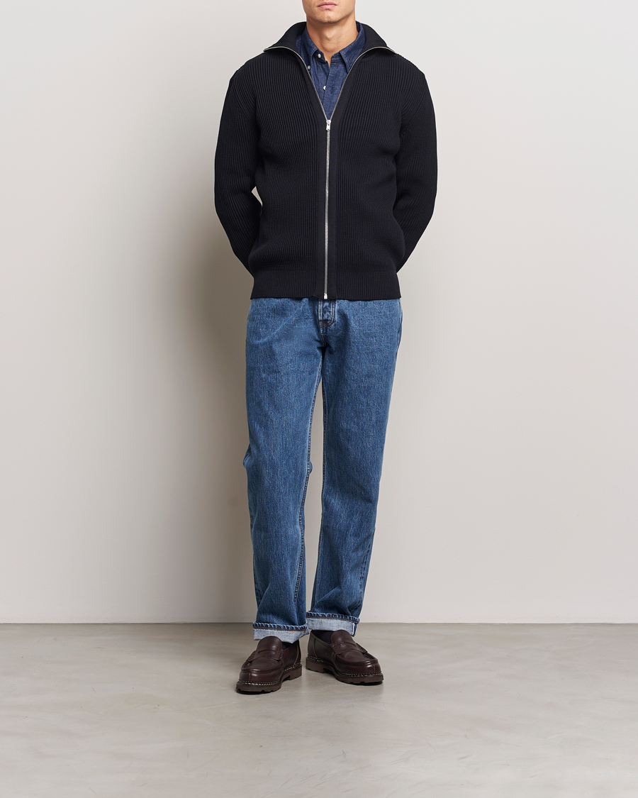 Homme | Pulls Et Tricots | S.N.S. Herning | Fender Wool Full Zip Navy Blue