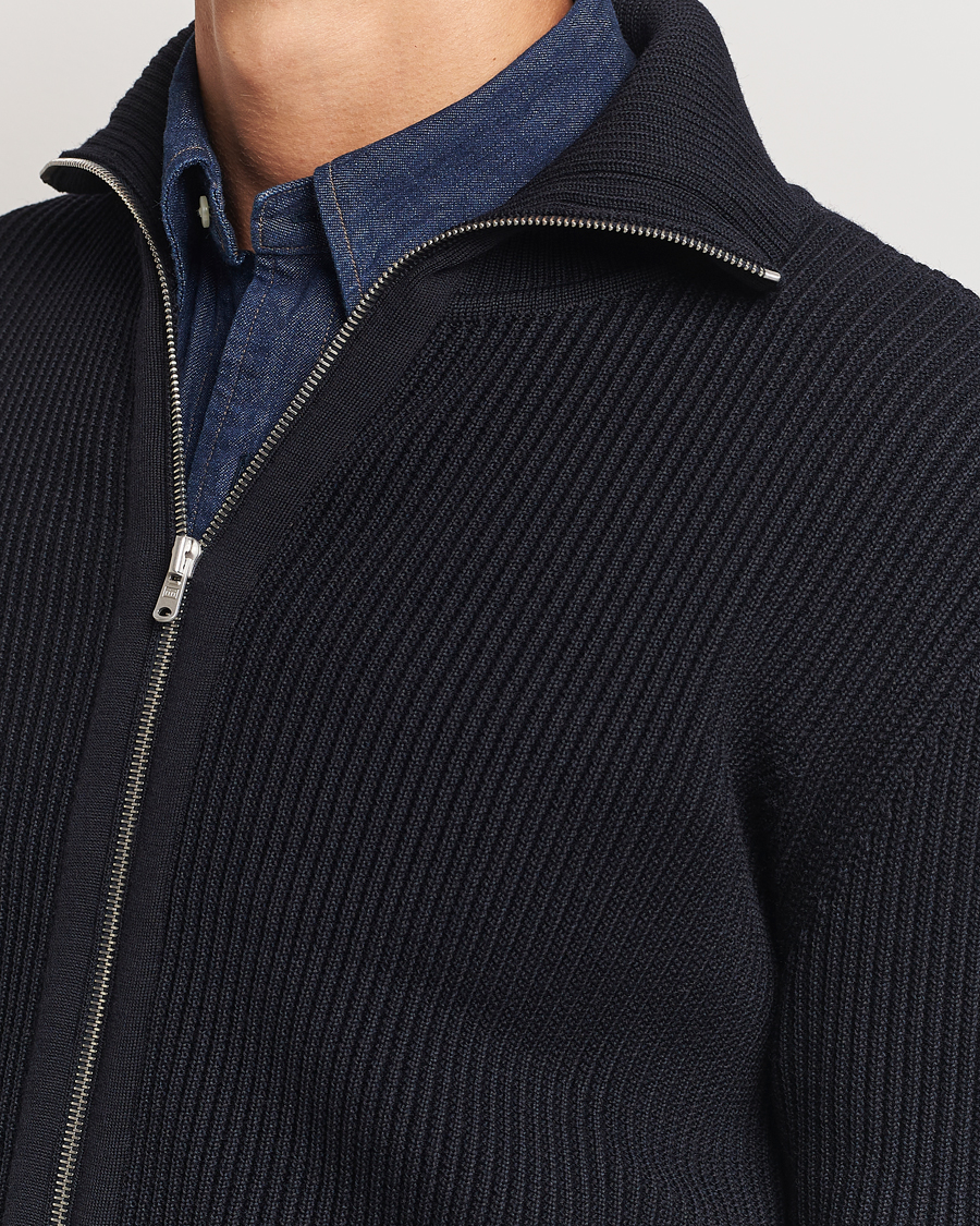 Homme | Pulls Et Tricots | S.N.S. Herning | Fender Wool Full Zip Navy Blue