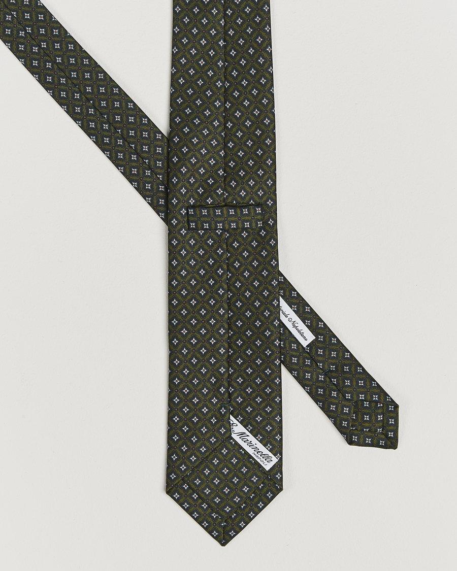 Homme | E. Marinella 3-Fold Printed Silk Tie Dark Green | E. Marinella | 3-Fold Printed Silk Tie Dark Green
