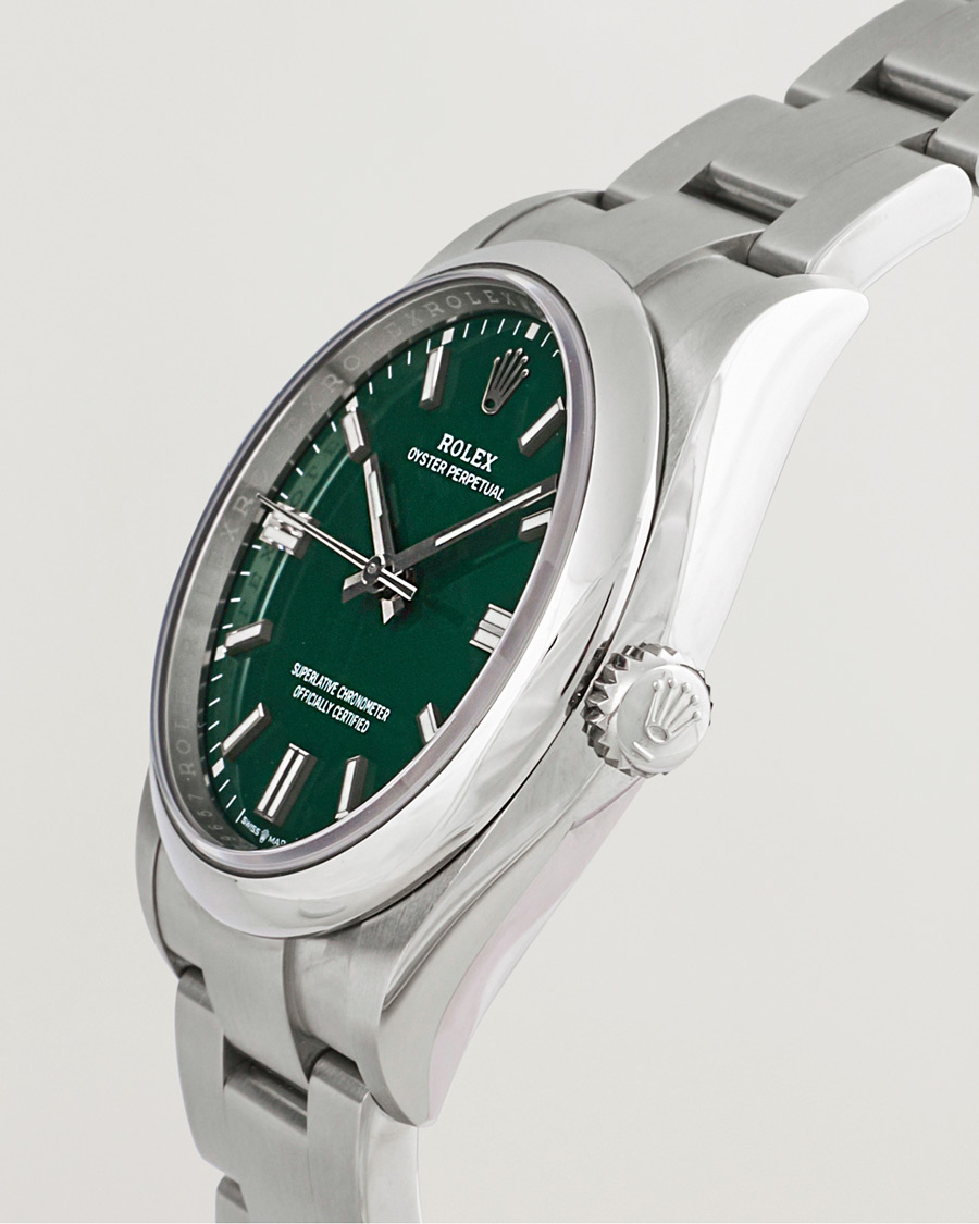 Homme | Rolex Pre-Owned Oyster Perpetual 36 126000 Steel Green Silver | Rolex Pre-Owned | Oyster Perpetual 36 126000 Steel Green Silver