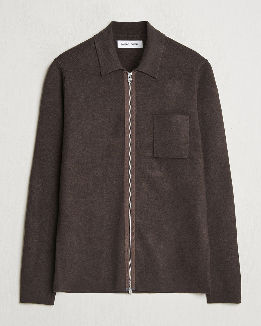 Homme | Pulls Et Tricots | Samsøe Samsøe | Guna Full Zip Turkish Coffee