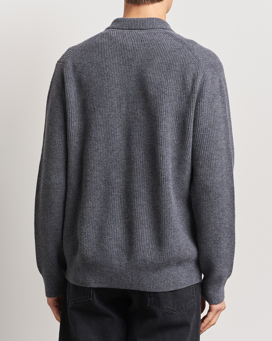 Homme | Pulls Et Tricots | Samsøe Samsøe | Saisaks Merino Rib Knitted Full Zip Charcoal