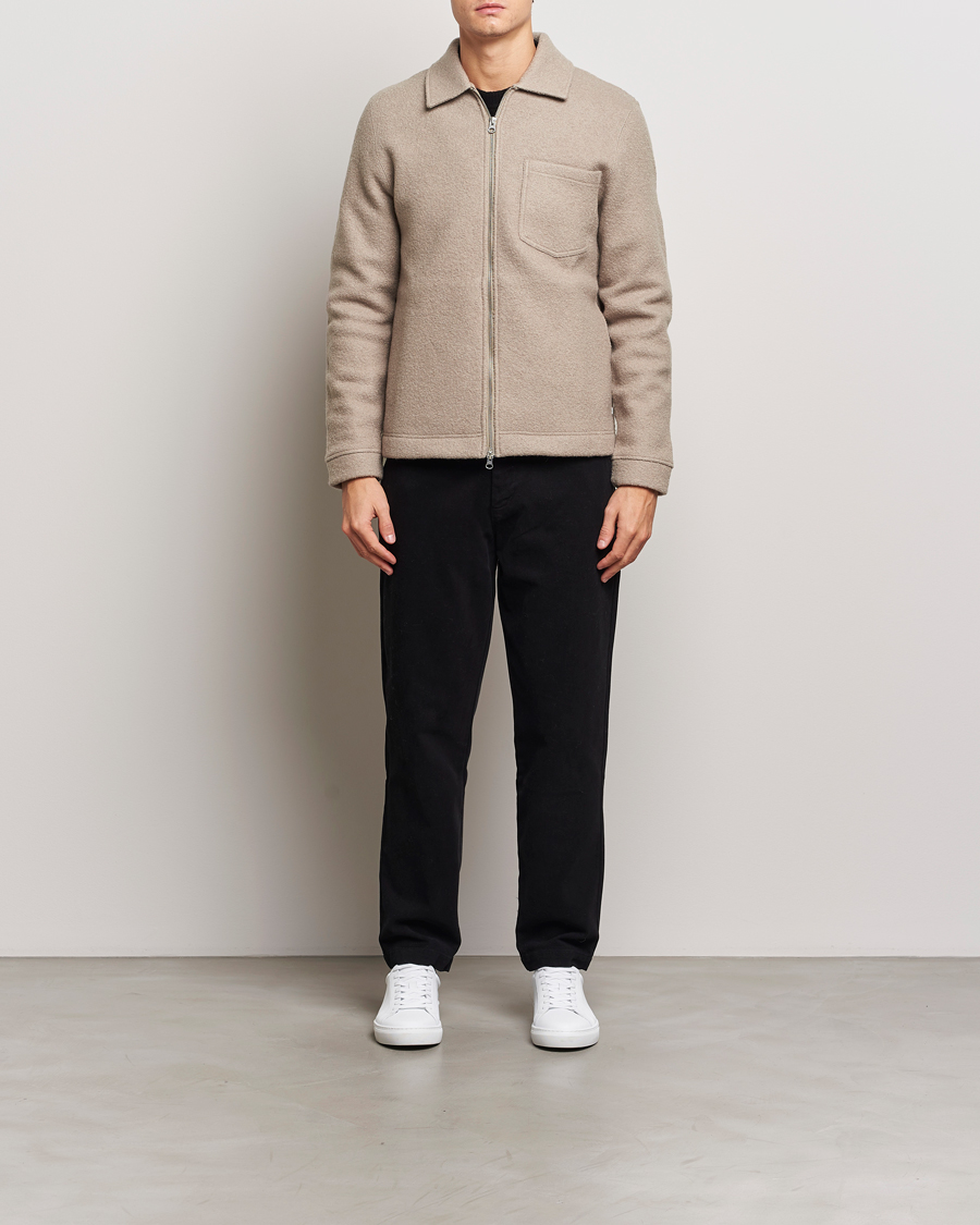 Homme | Pulls Et Tricots | Samsøe Samsøe | Hannes Boiled Wool Full Zip Seneca Rock