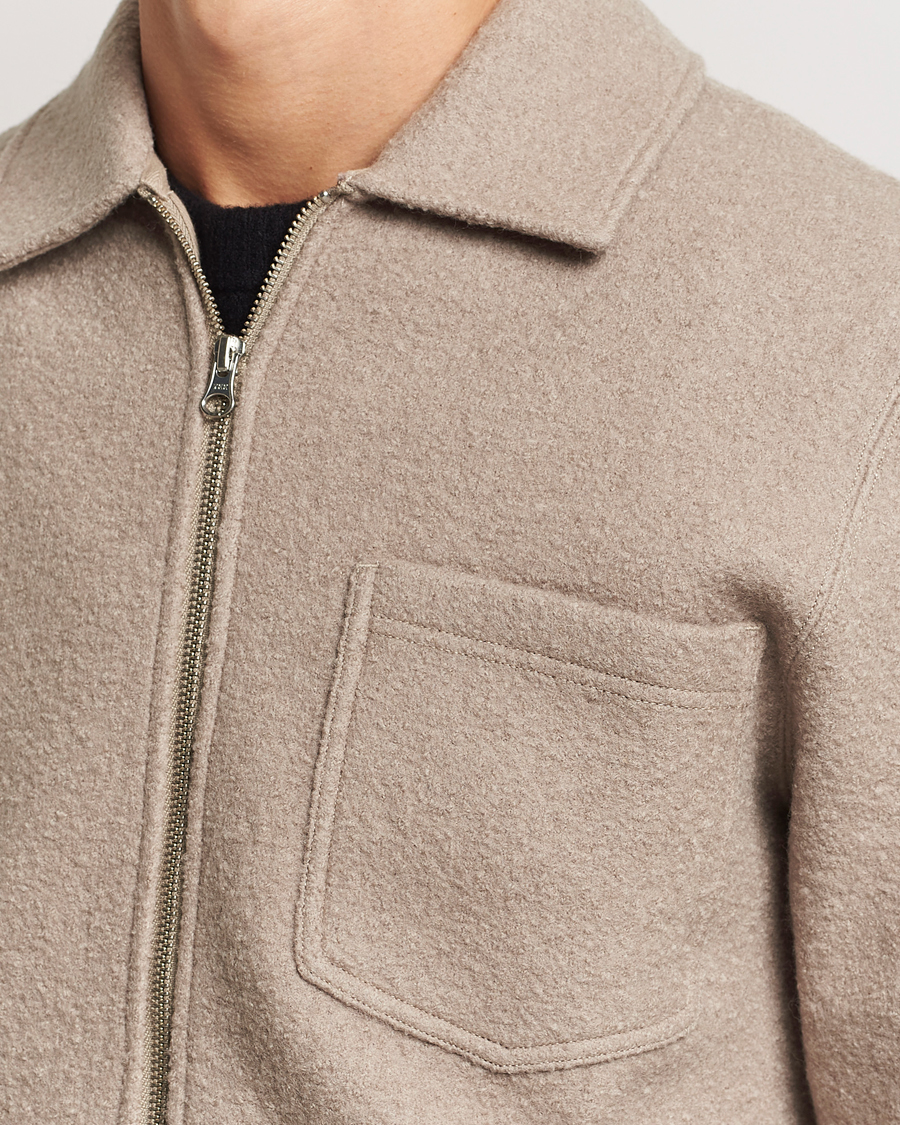Homme | Pulls Et Tricots | Samsøe Samsøe | Hannes Boiled Wool Full Zip Seneca Rock
