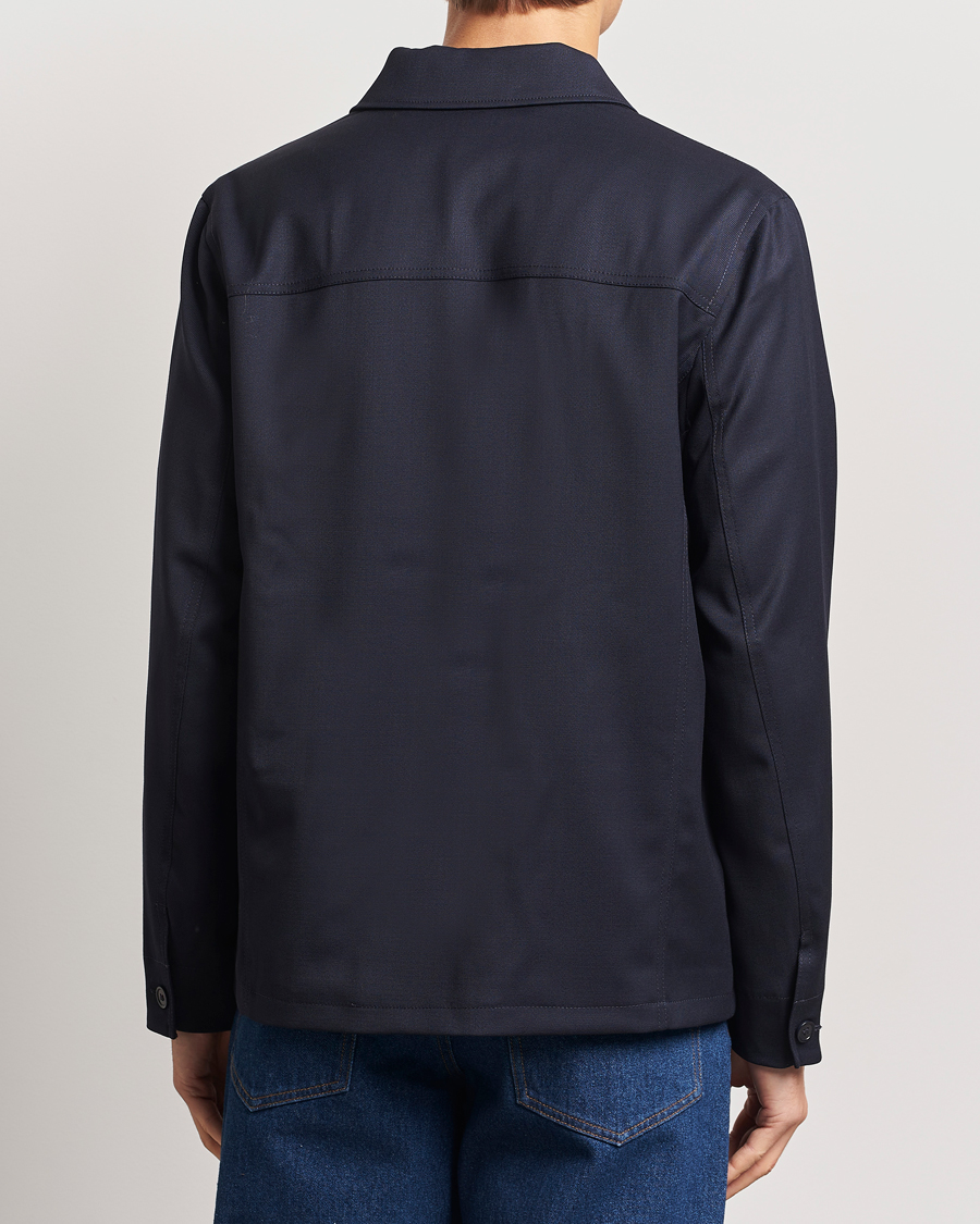 Homme | Manteaux Et Vestes | Filippa K | Louis Wool Gabardine Shirt Jacket Navy