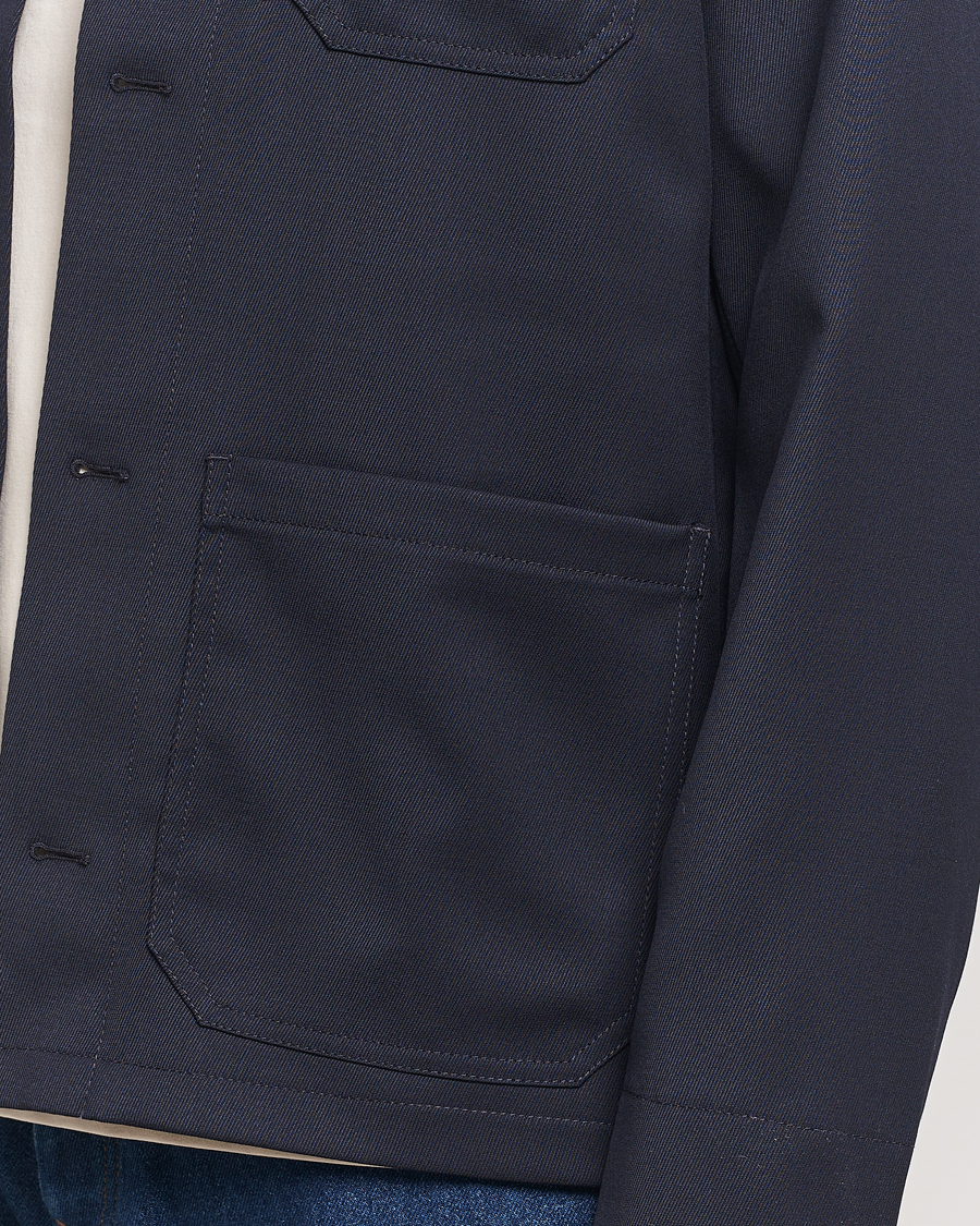 Homme | Manteaux Et Vestes | Filippa K | Louis Wool Gabardine Shirt Jacket Navy