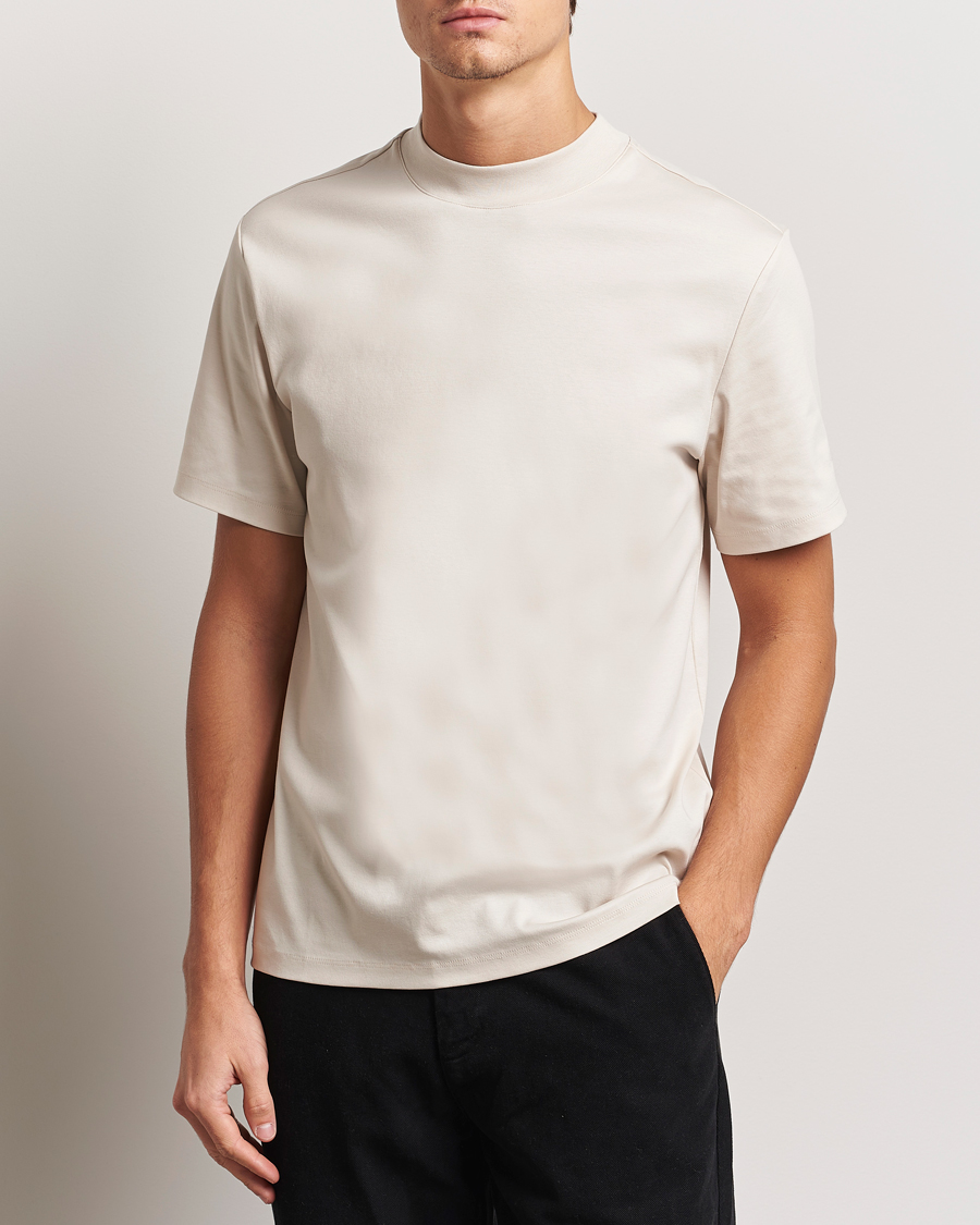 Homme | T-shirts | J.Lindeberg | Ace Mock Neck T-Shirt Moonbeam
