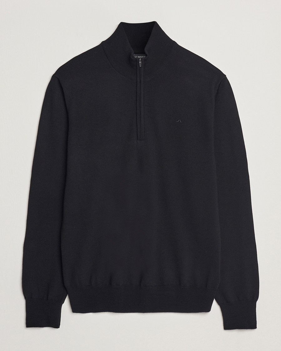 Homme | Pulls Et Tricots | J.Lindeberg | Kiyan Merino Quarter Zip Black