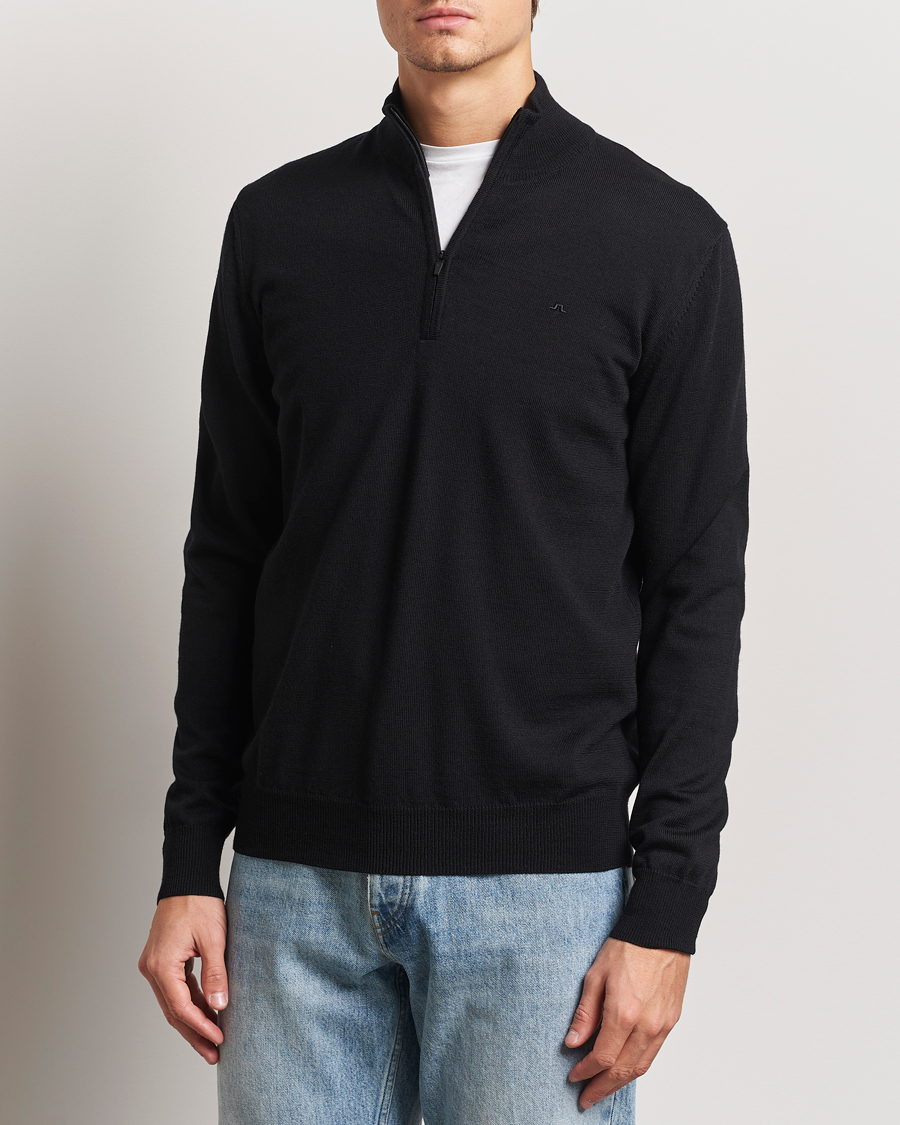 Homme | Pulls Et Tricots | J.Lindeberg | Kiyan Merino Quarter Zip Black