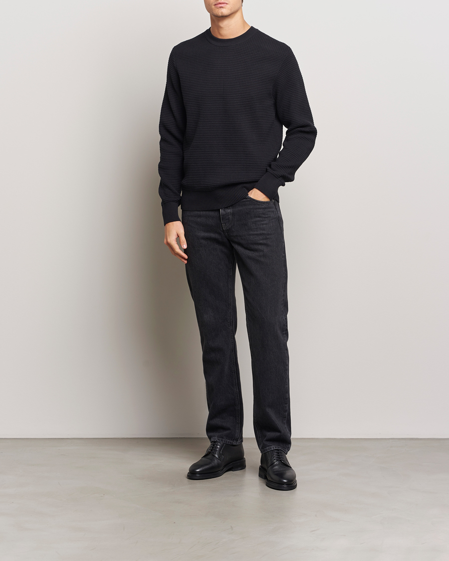 Homme | Pulls Et Tricots | J.Lindeberg | Oliver Structure Cotton Sweater Black