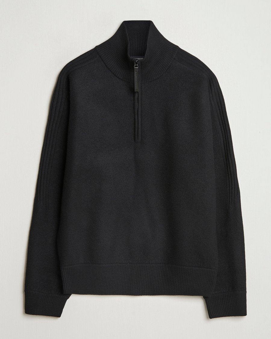 Homme | Pulls Et Tricots | J.Lindeberg | Bon Boiled Wool Quarter Zip Black
